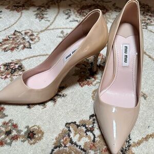 Miu Miu glitter sole leather pumps